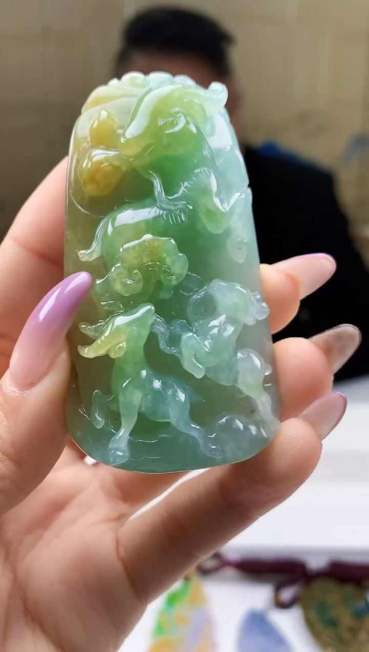 【闪购商品】定制翡翠未镶嵌4969ty-毛货挂件159