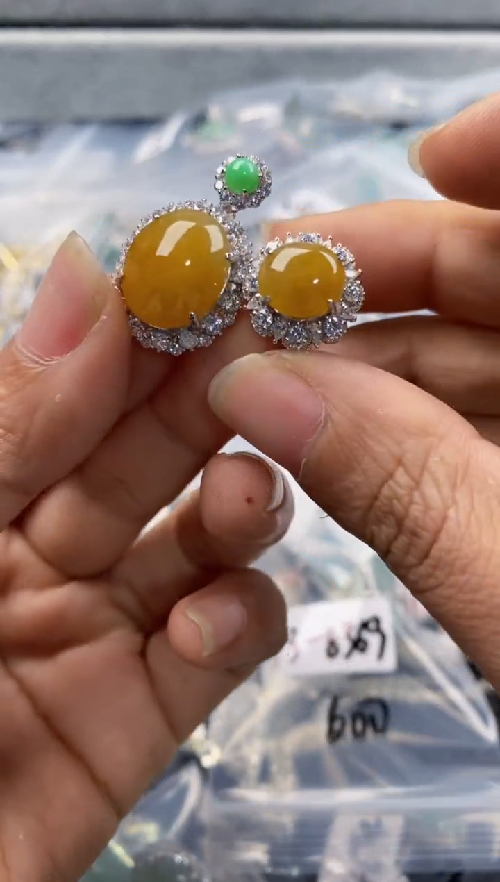 银S925镶嵌戒指翡翠555---1