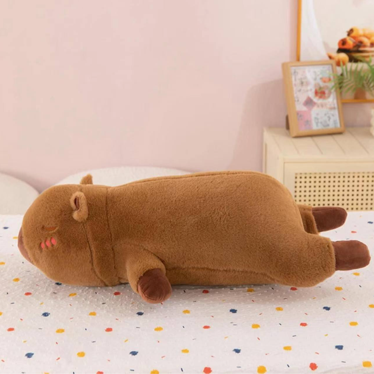 长条卡皮巴拉毛绒玩具抱枕一个60cm手工测量误差3cm左右 破损补发