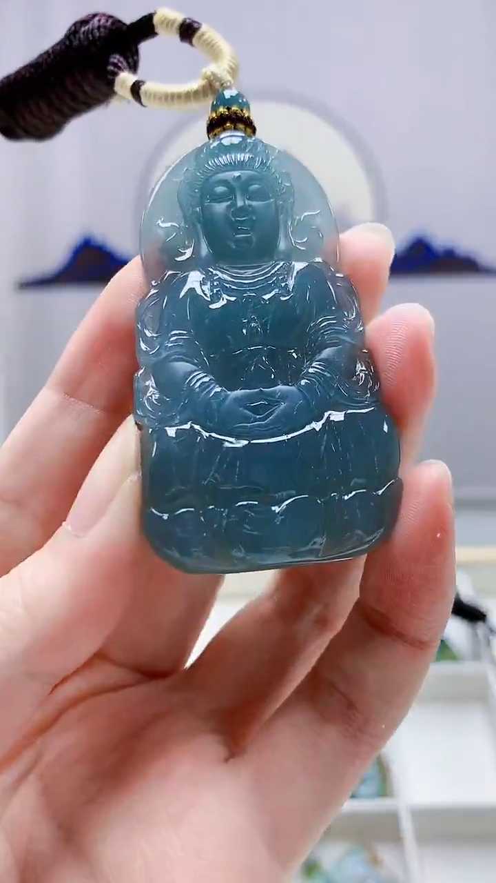 未镶嵌定制翡翠4898zm-毛货挂件139观音