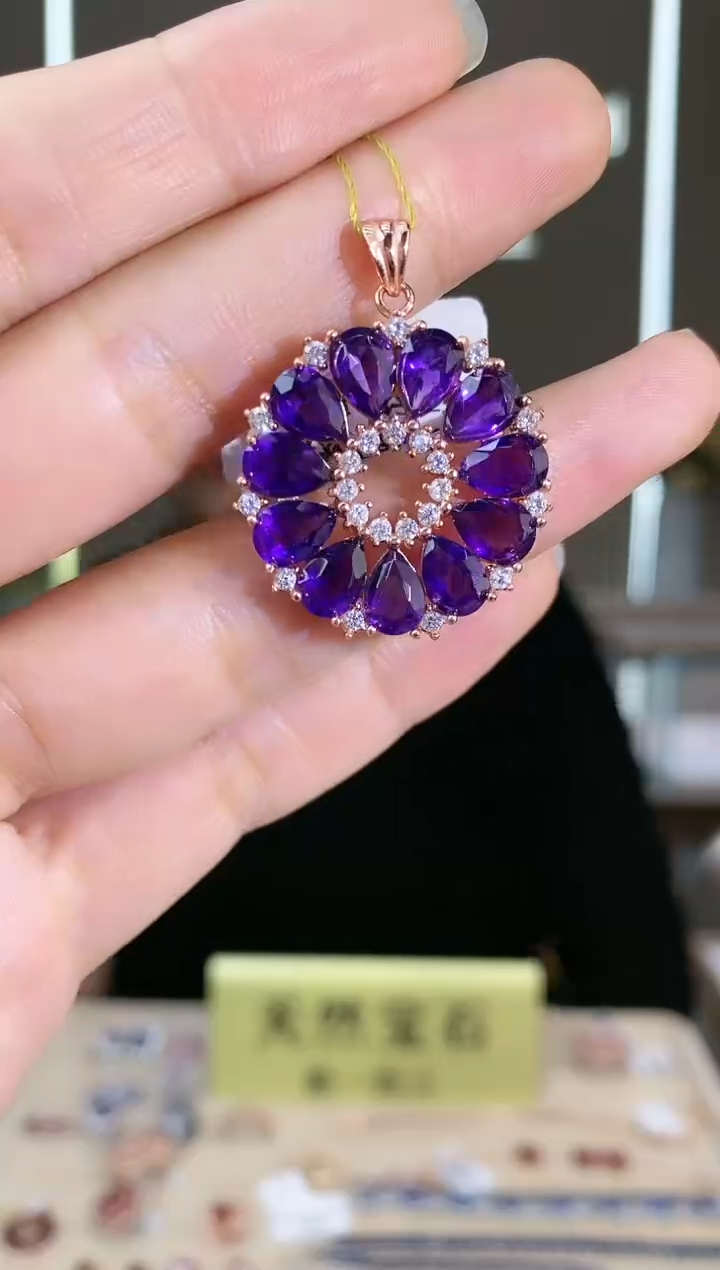 【闪购商品】紫晶颈饰银S925镶嵌颈饰