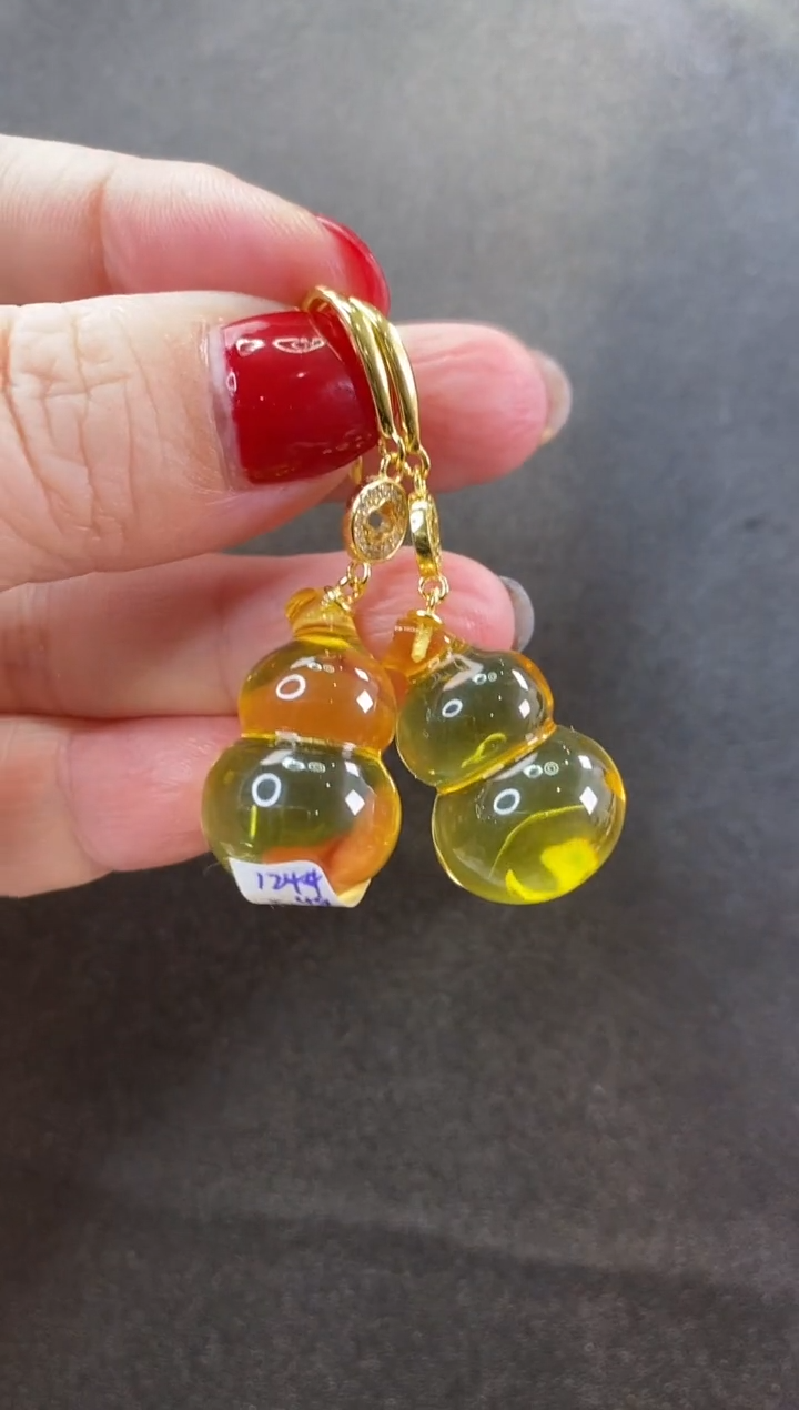 【闪购商品】琥珀耳饰未镶嵌耳环
