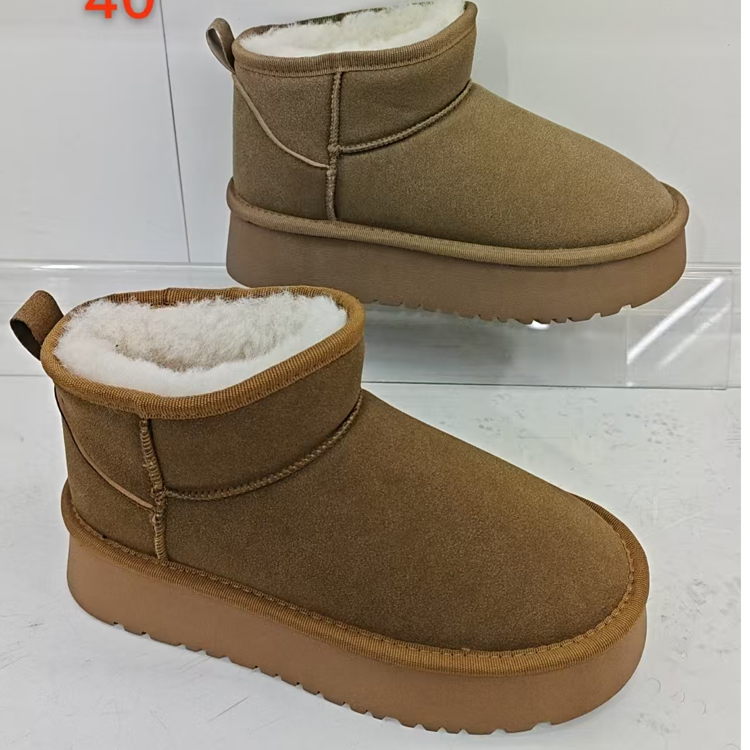 格姐家~冬款加绒百搭女款雪地棉121（鞋跟4厘米左右）