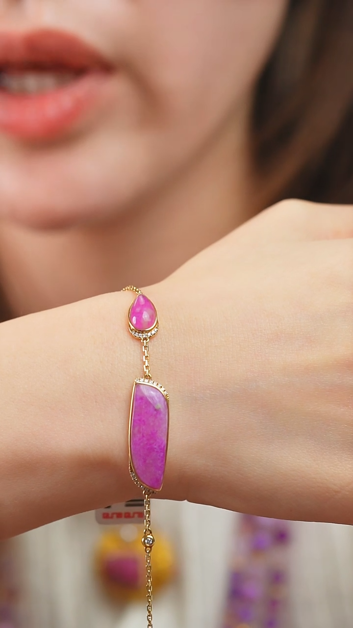 苏纪石（舒俱来）18K金镶嵌手链2