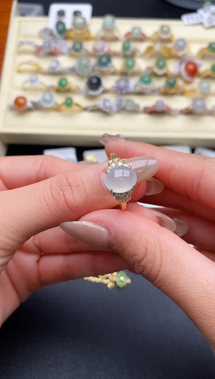 【闪购商品】翡翠戒指银S925镶嵌333333333+8