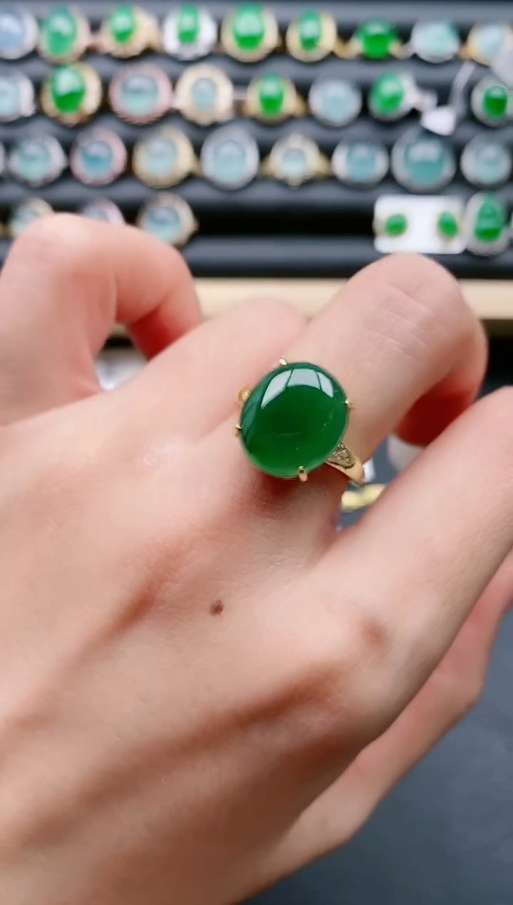 【闪购商品】翡翠戒指银S925镶嵌111111111