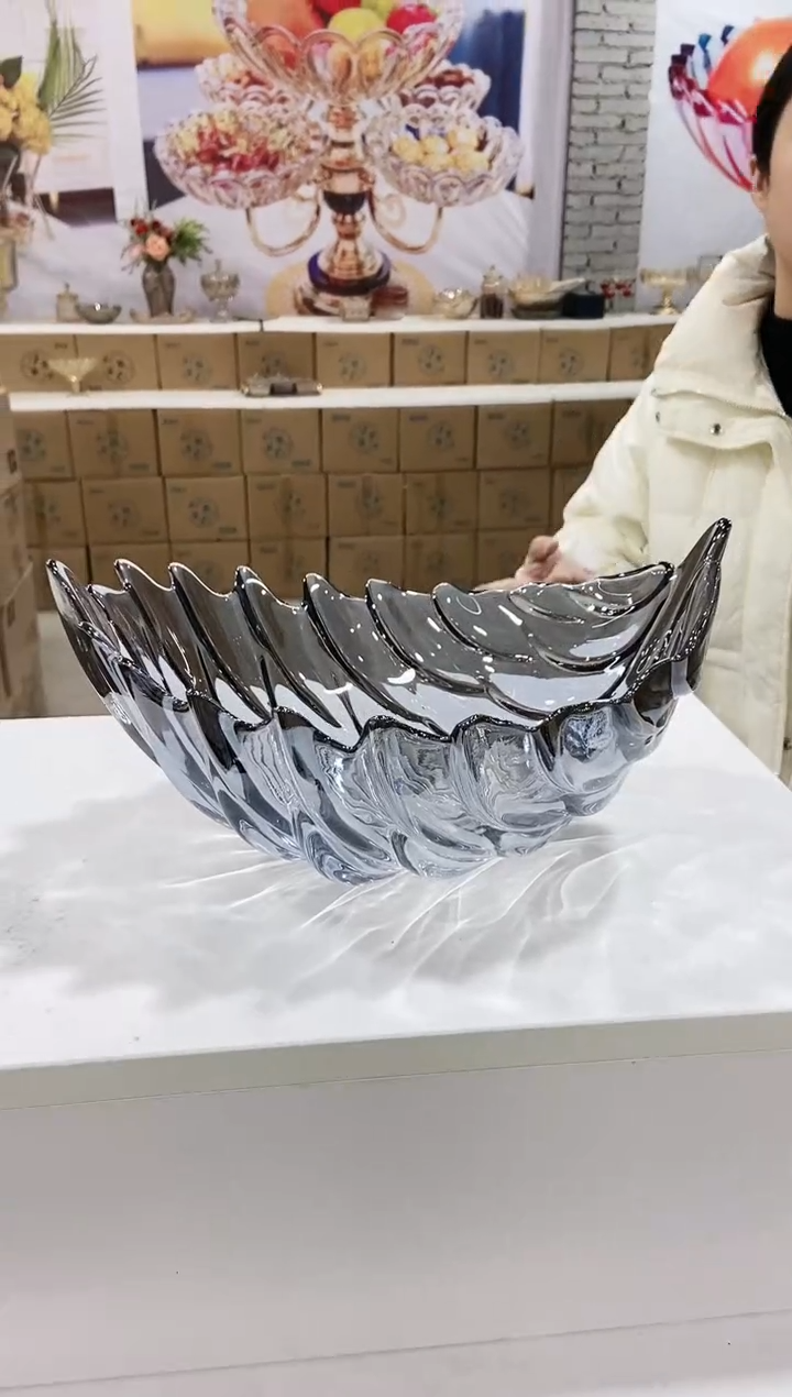 【闪购商品】玻璃灰色羽毛果斗