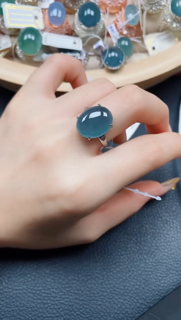 【闪购商品】翡翠戒指银S925镶嵌翡翠