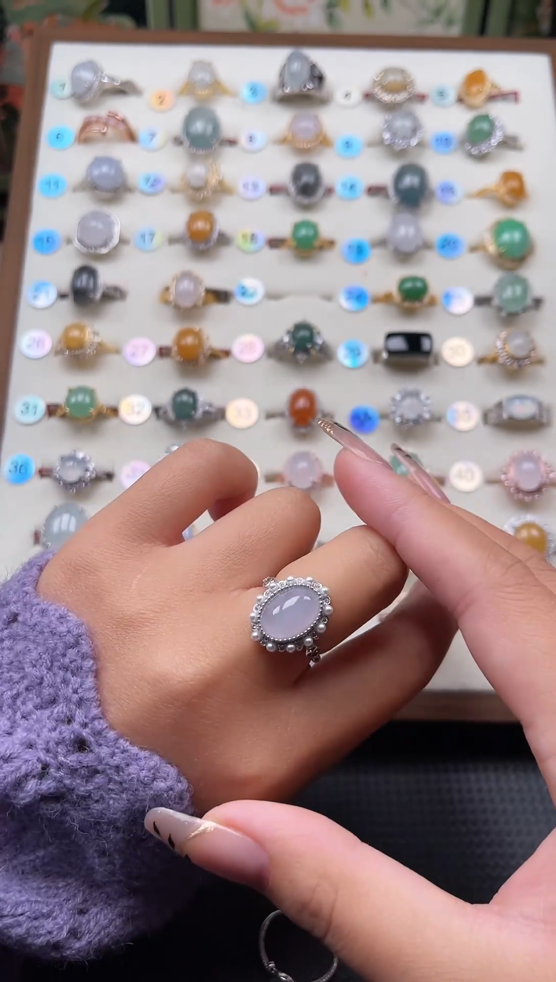 【闪购商品】翡翠戒指银S925镶嵌天然A货翡翠戒指