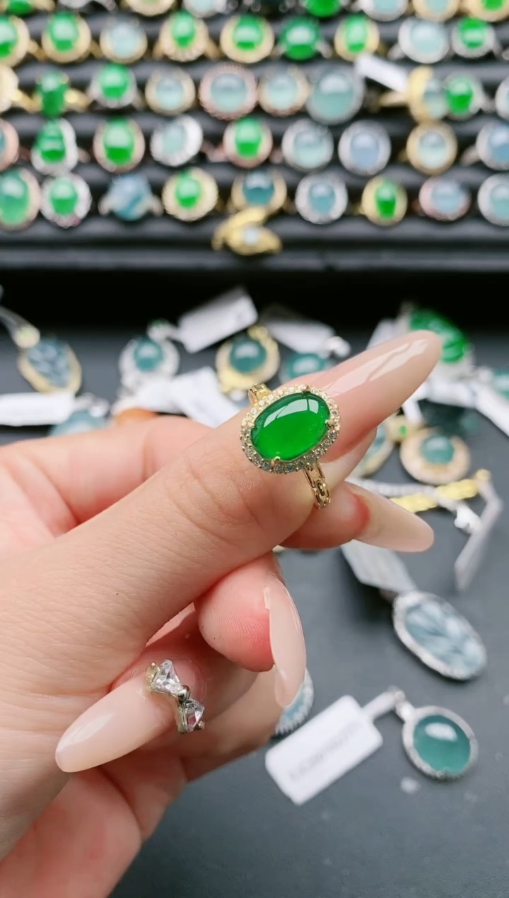 【闪购商品】翡翠戒指银S925镶嵌111111111