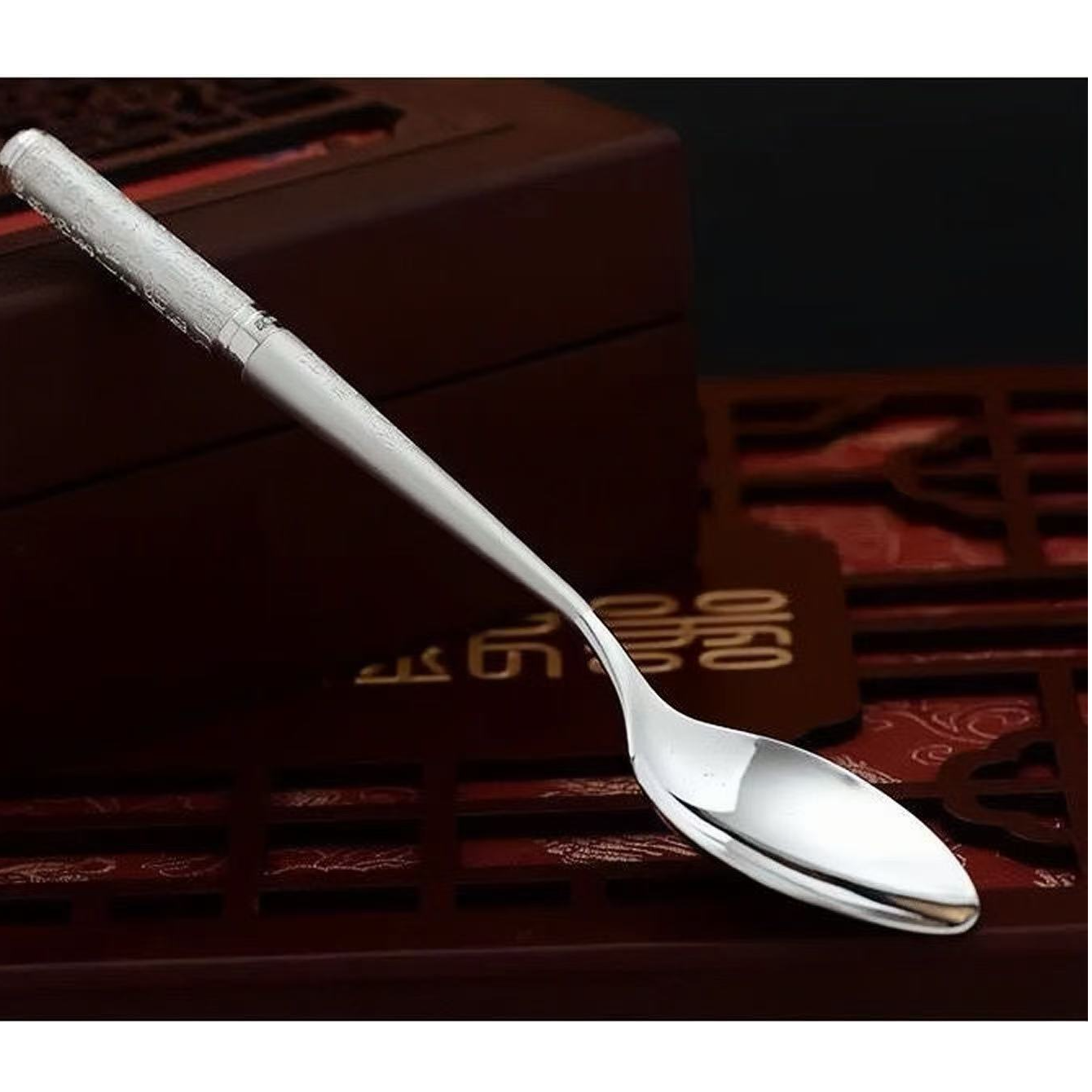 百福勺子成人加厚家用学生吃饭长柄便携