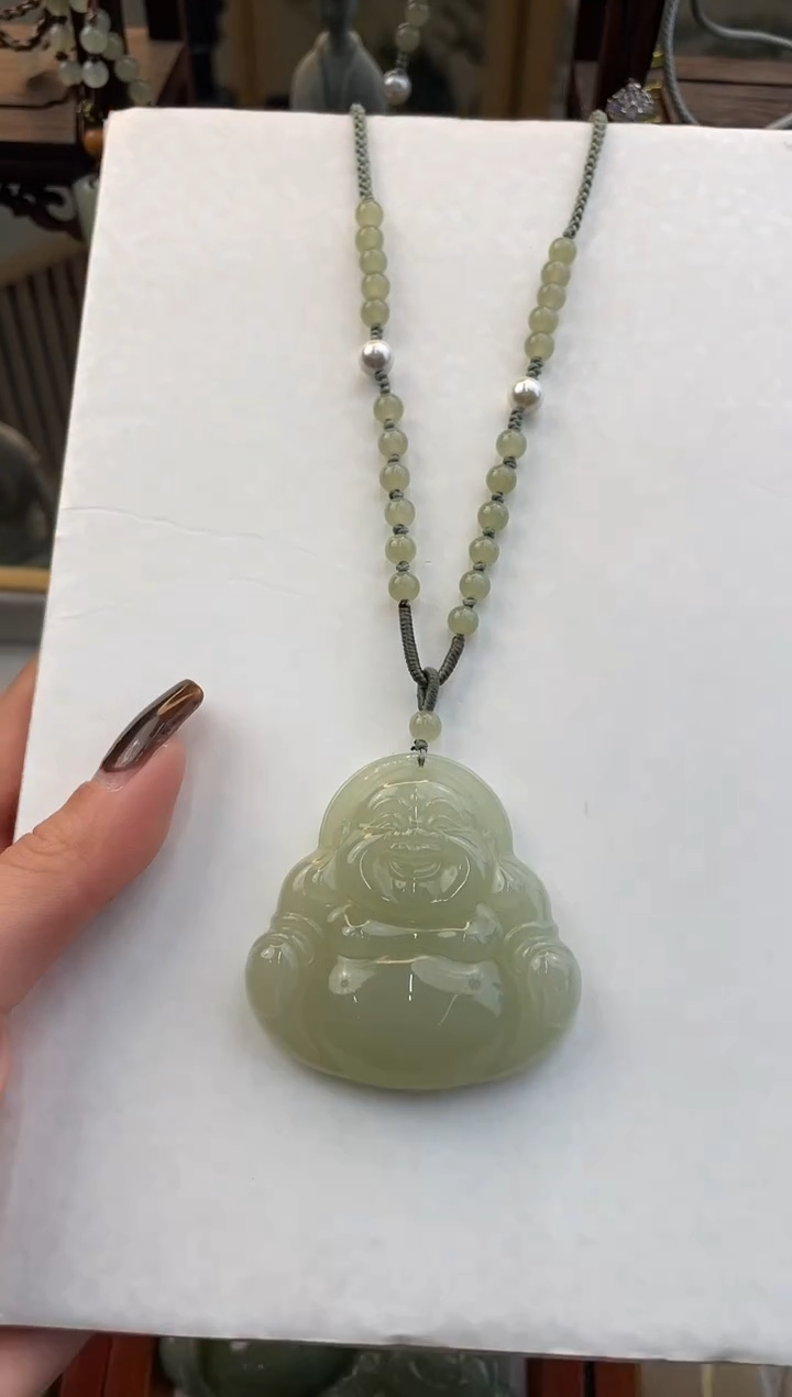 【闪购商品】和田玉项链未镶嵌50mm蜂蜜水佛公