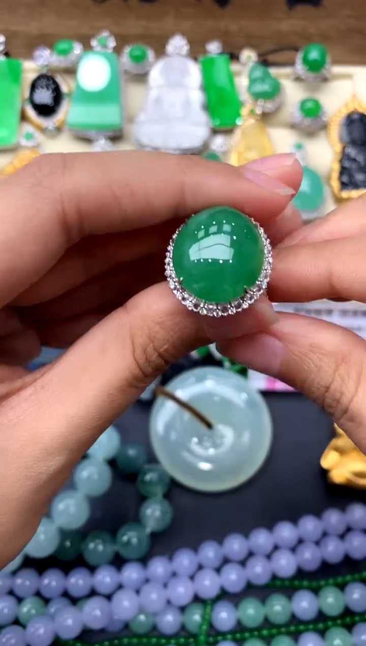 【闪购商品】翡翠戒指18K金镶嵌398-中国好珍宝