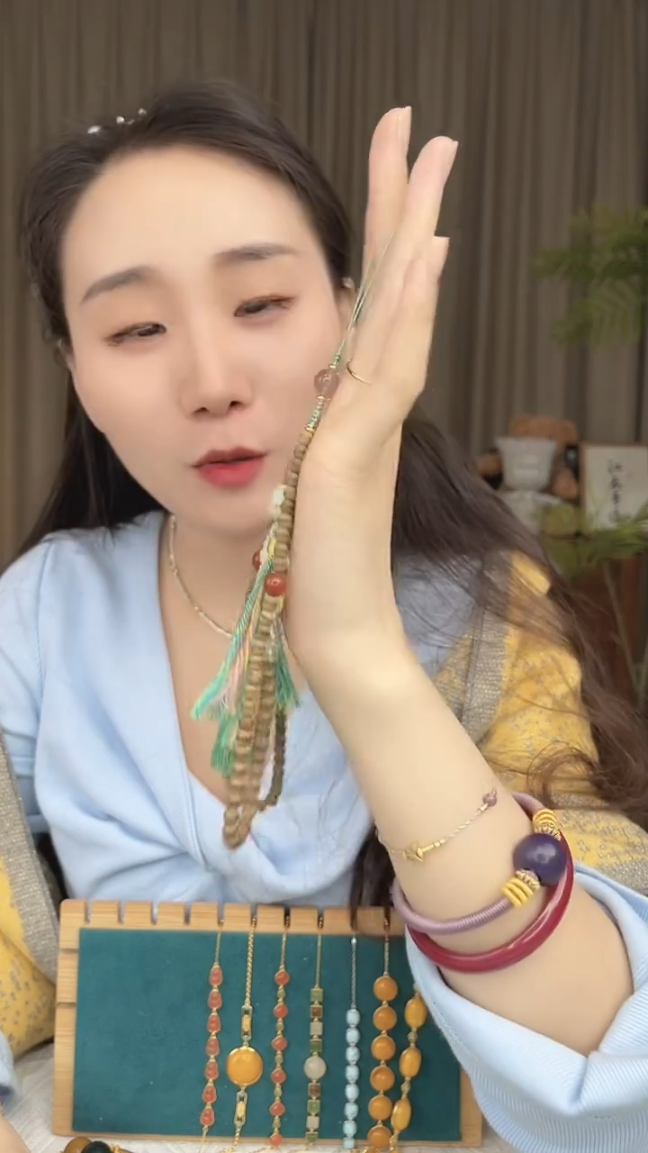 项链未镶嵌水晶木珠水晶手机链