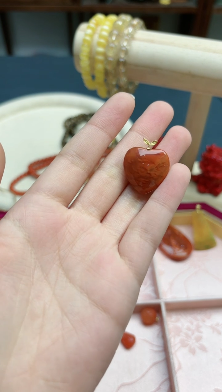 【闪购商品】南红玛瑙吊坠18K金镶嵌18k金南红吊坠*1 JMC赠链