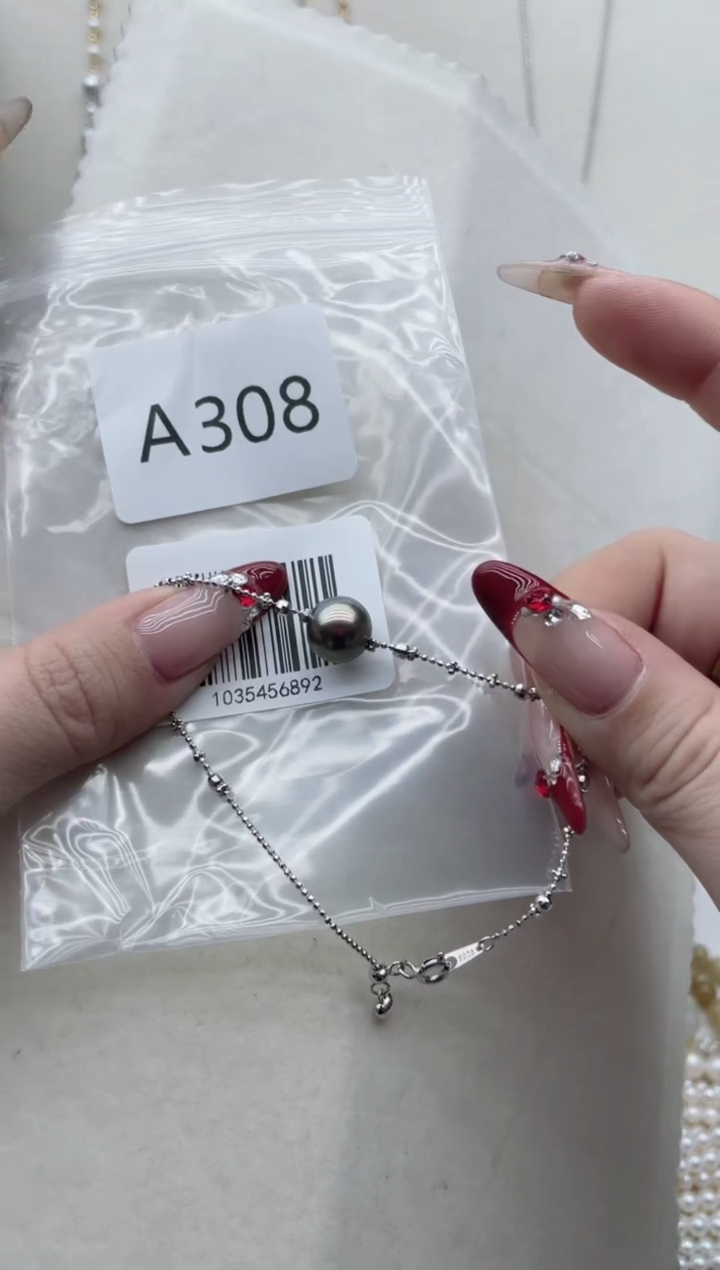 【闪购商品】海水珍珠手链银S925镶嵌A308