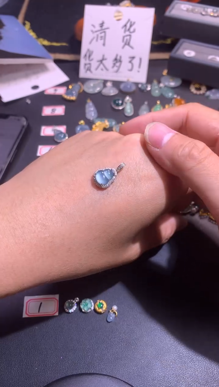 翡翠银S925镶嵌吊坠(不含链)11111111