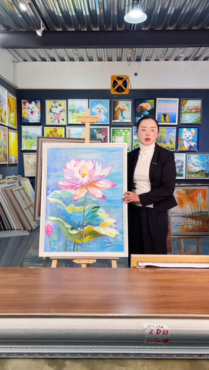 【闪购商品】油画8号 60*80 荷花-手绘油画