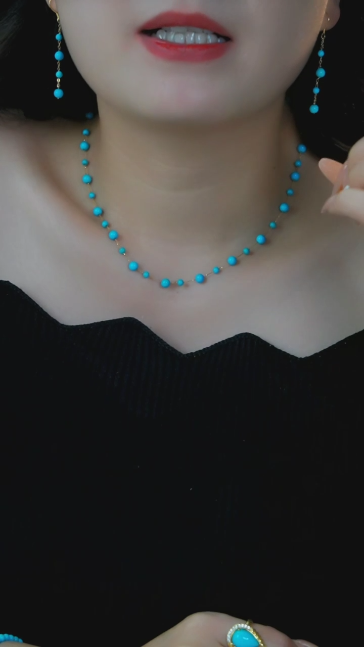 【闪购商品】绿松石项链18K金镶嵌发货一件