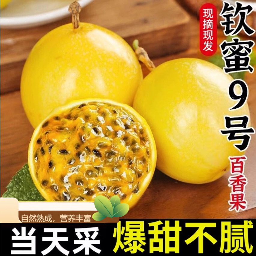 钦密九号黄金百香果产地直发个大饱满香甜多汁