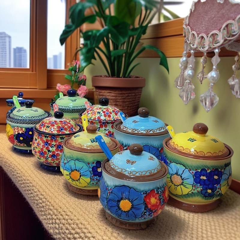 美遇新品猪油罐，创意家用带盖带勺猪油罐调料罐盐罐耐高温易清洗