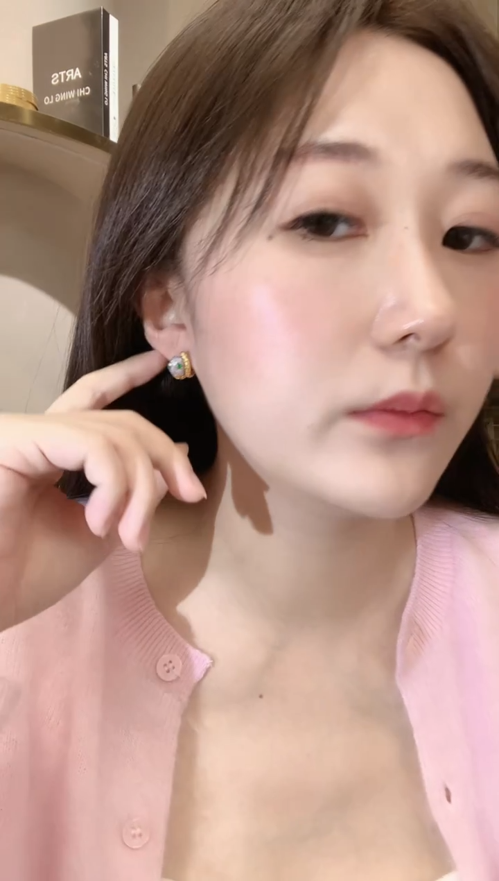 18K金镶嵌翡翠耳饰y21