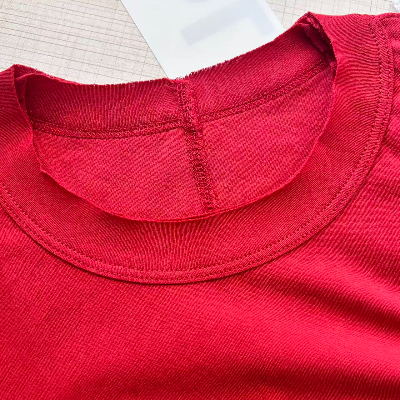 【劉發發】【净版红色纸皮打底】L243-新款百搭显瘦休闲打底修身T恤