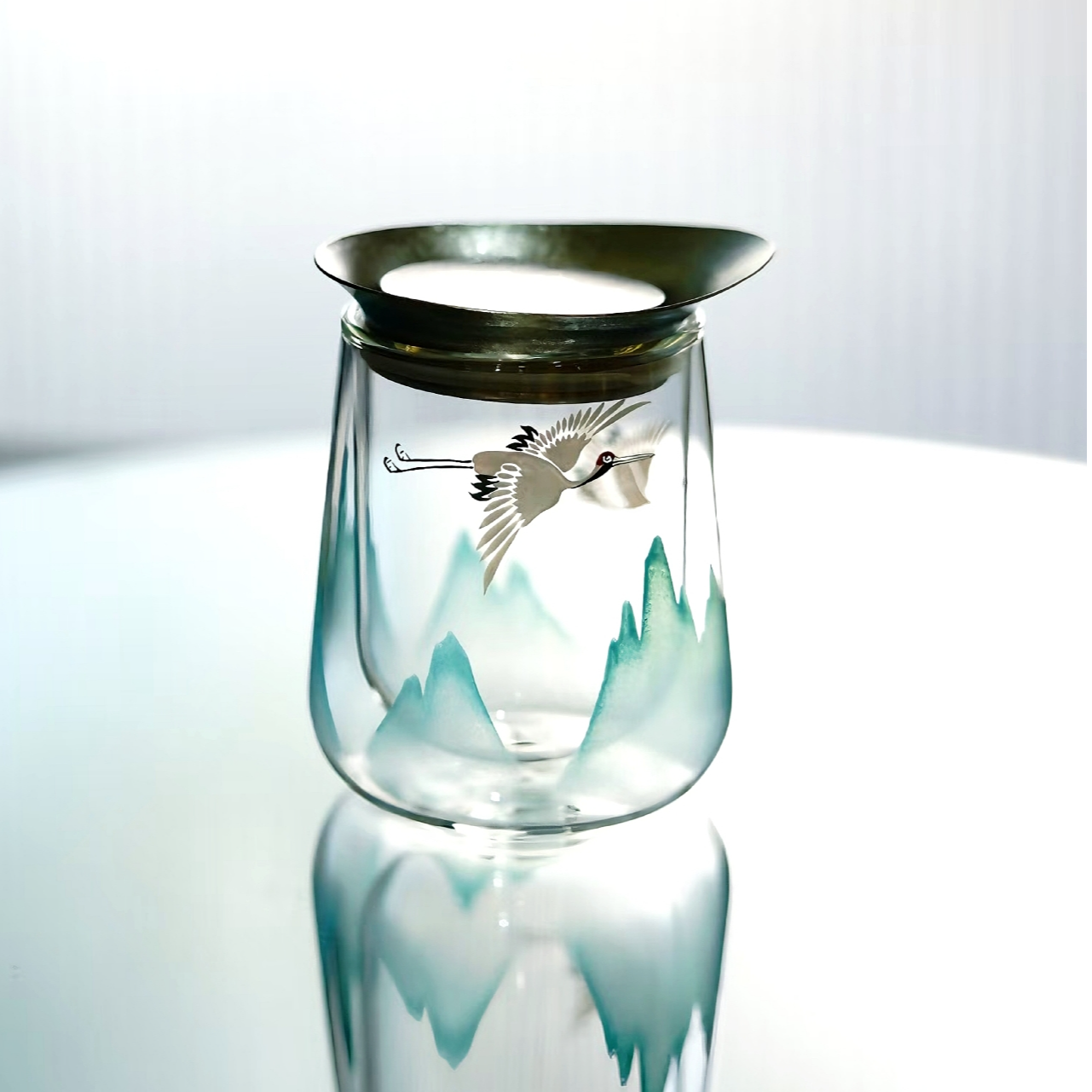 【陶珊居】物肆-青山仙鹤易泡组 口径7.2 底径7 高11容量240ml