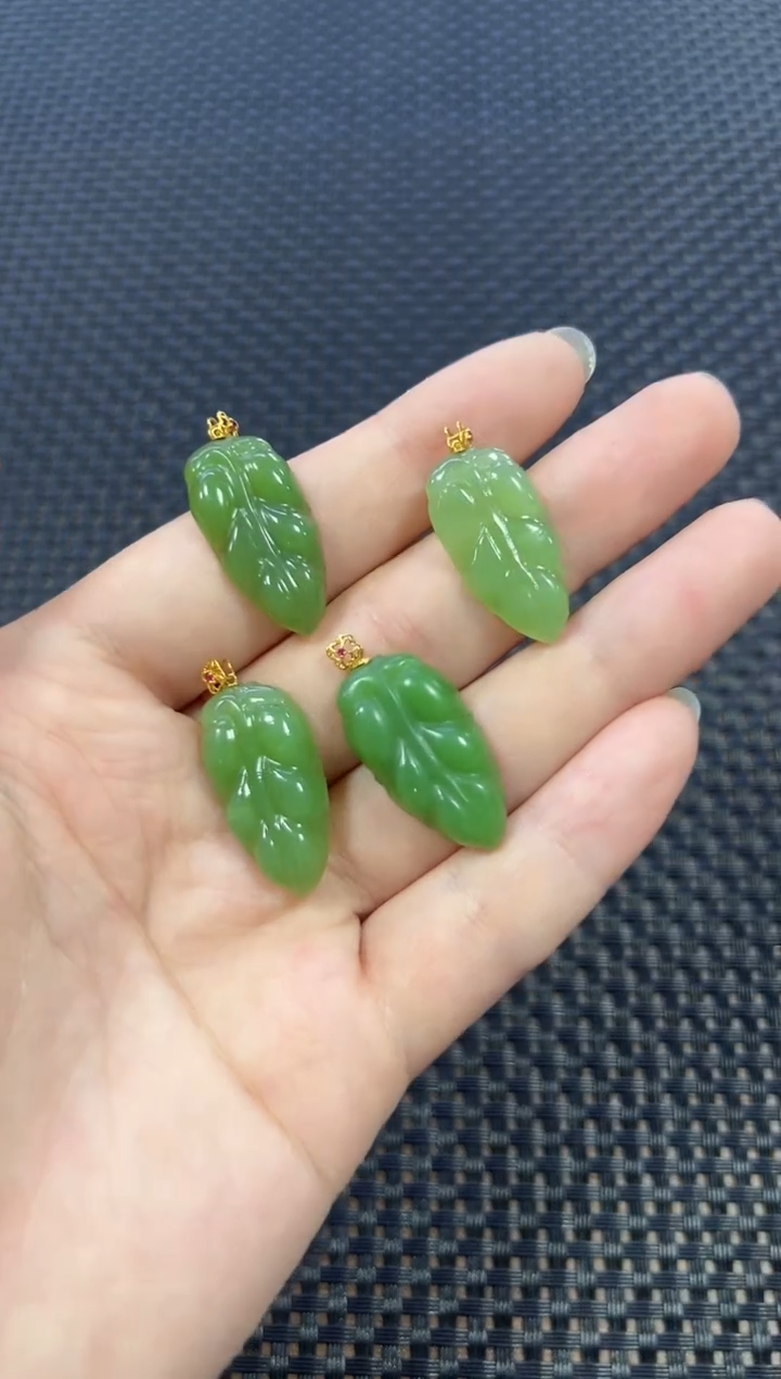 和田玉18K金镶嵌颈饰 （多样性发一件）0475