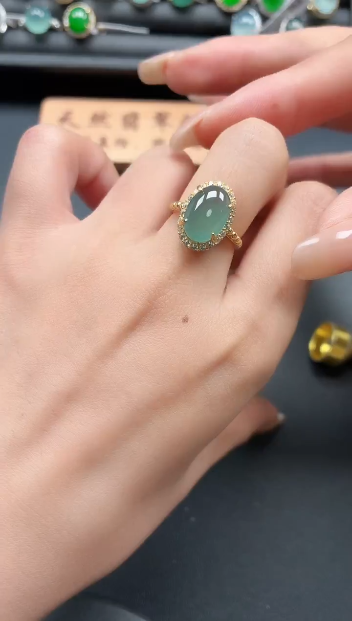 银S925镶嵌戒指翡翠1111111