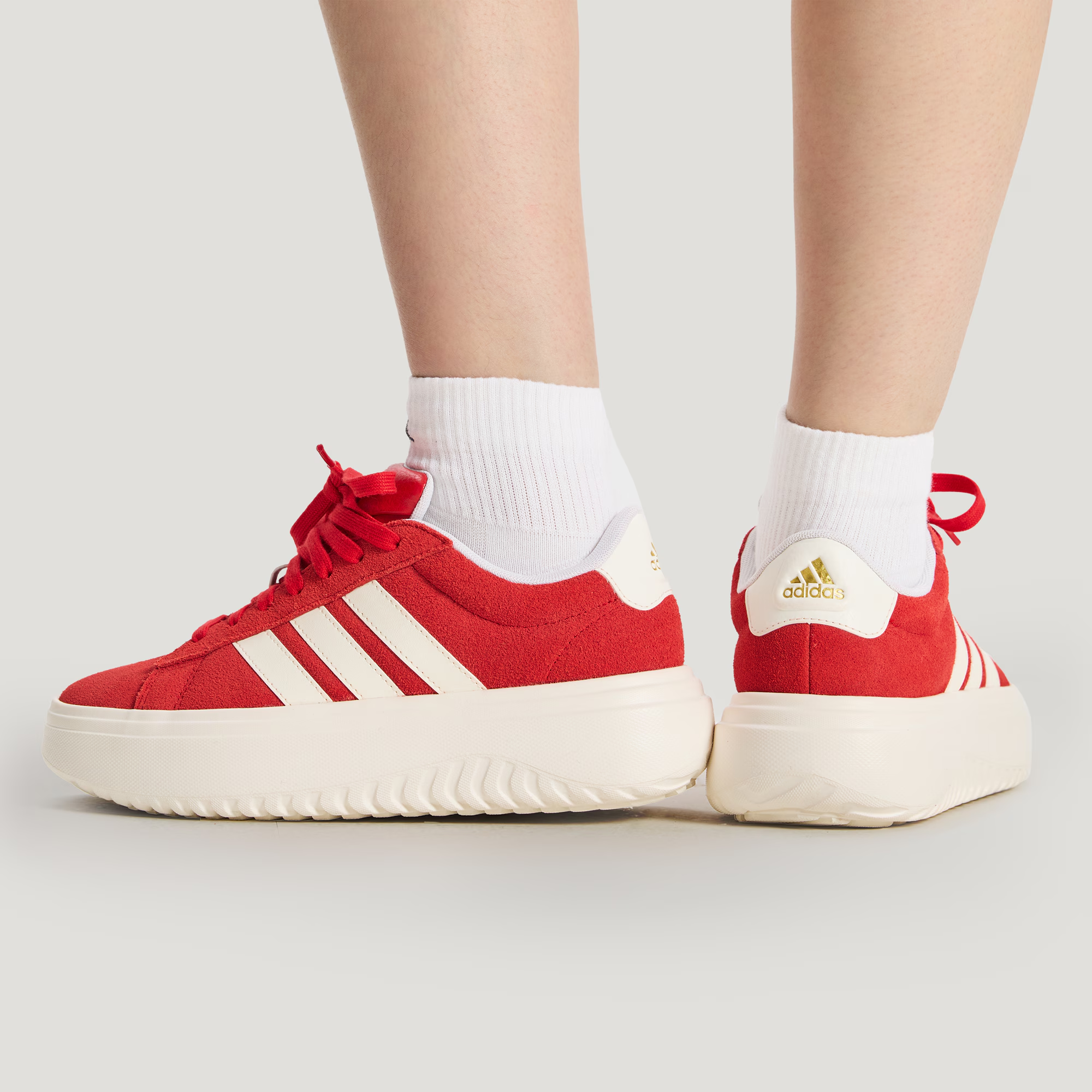 Adidas三叶草GRAND COURT PLATFORM CNY新年款网球休闲鞋KJ2065