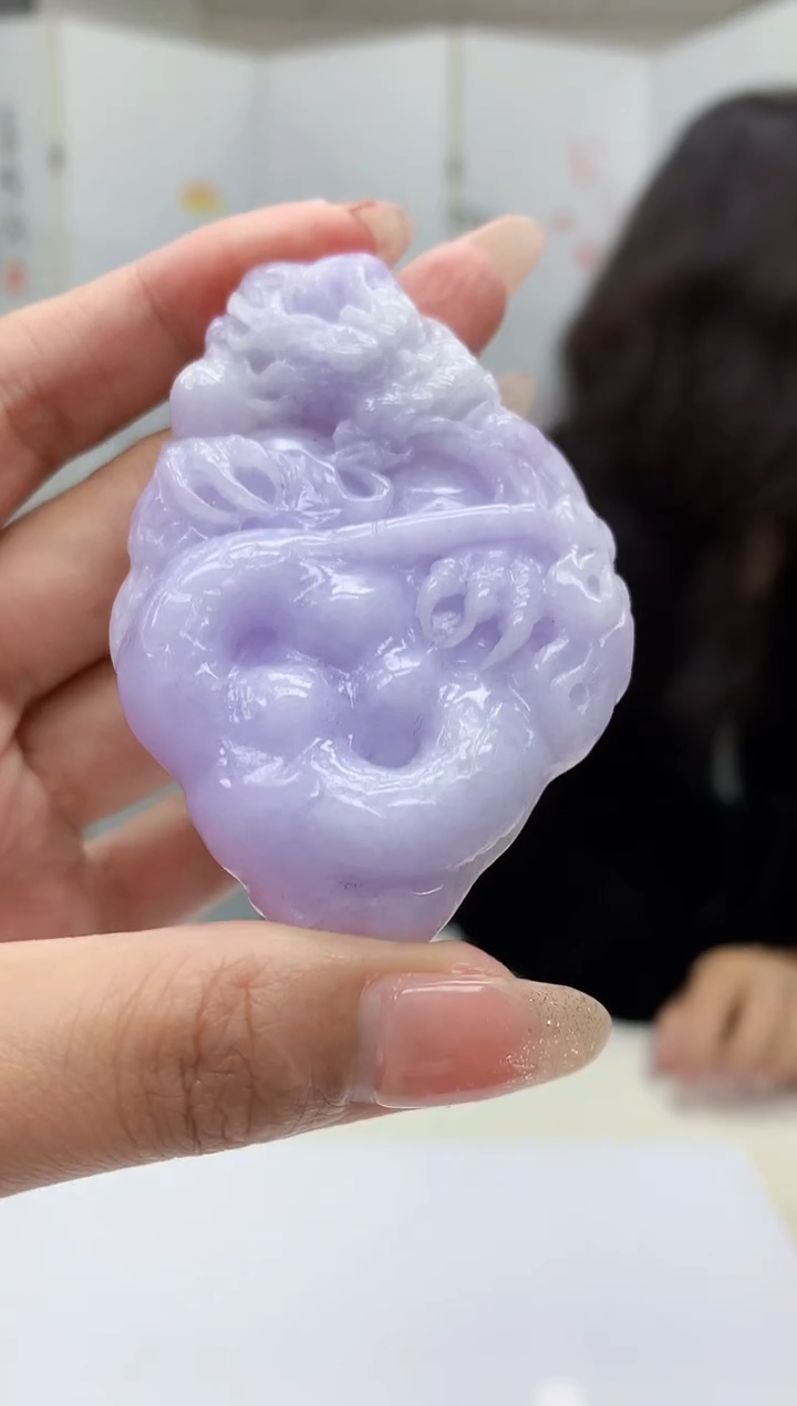 【闪购商品】定制翡翠未镶嵌4829MM-毛货挂件87