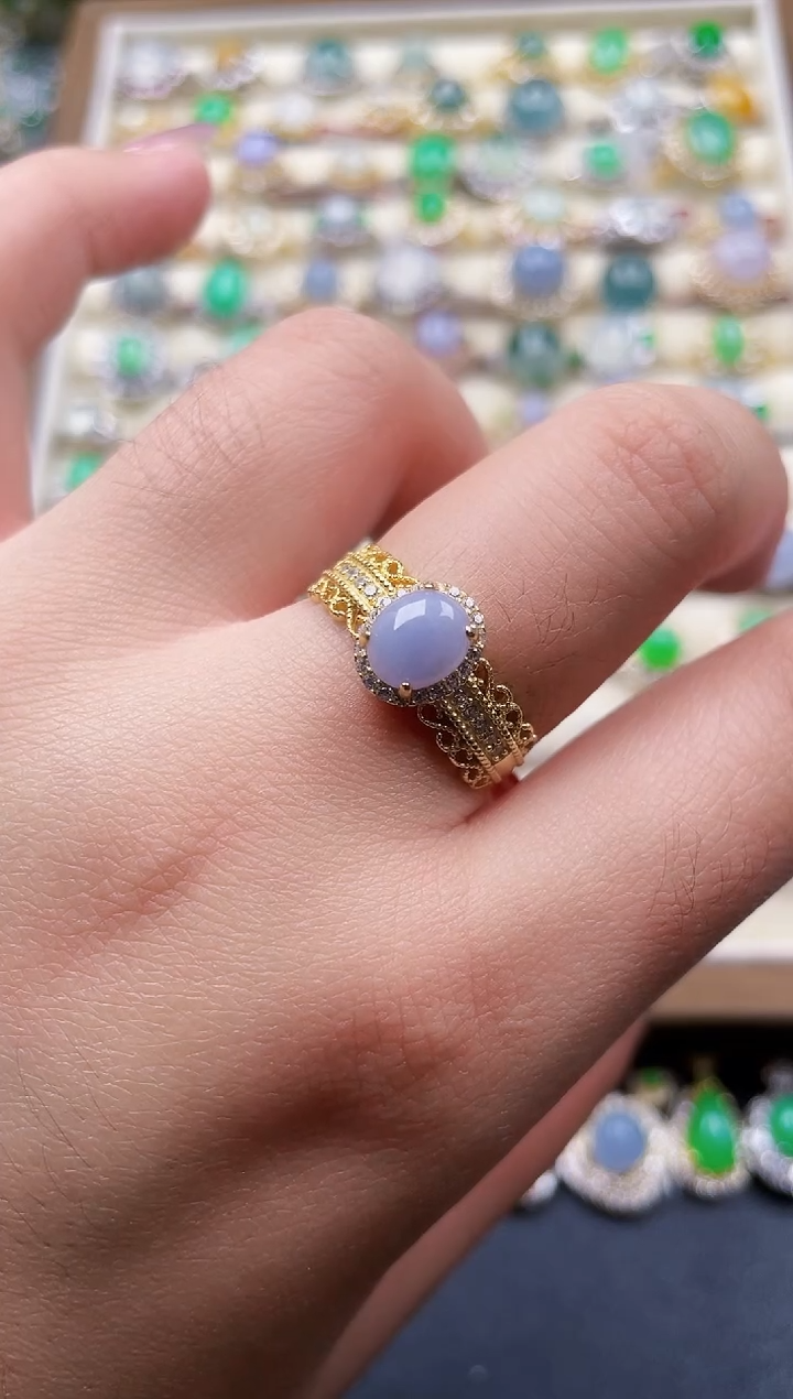 银S925镶嵌戒指翡翠40