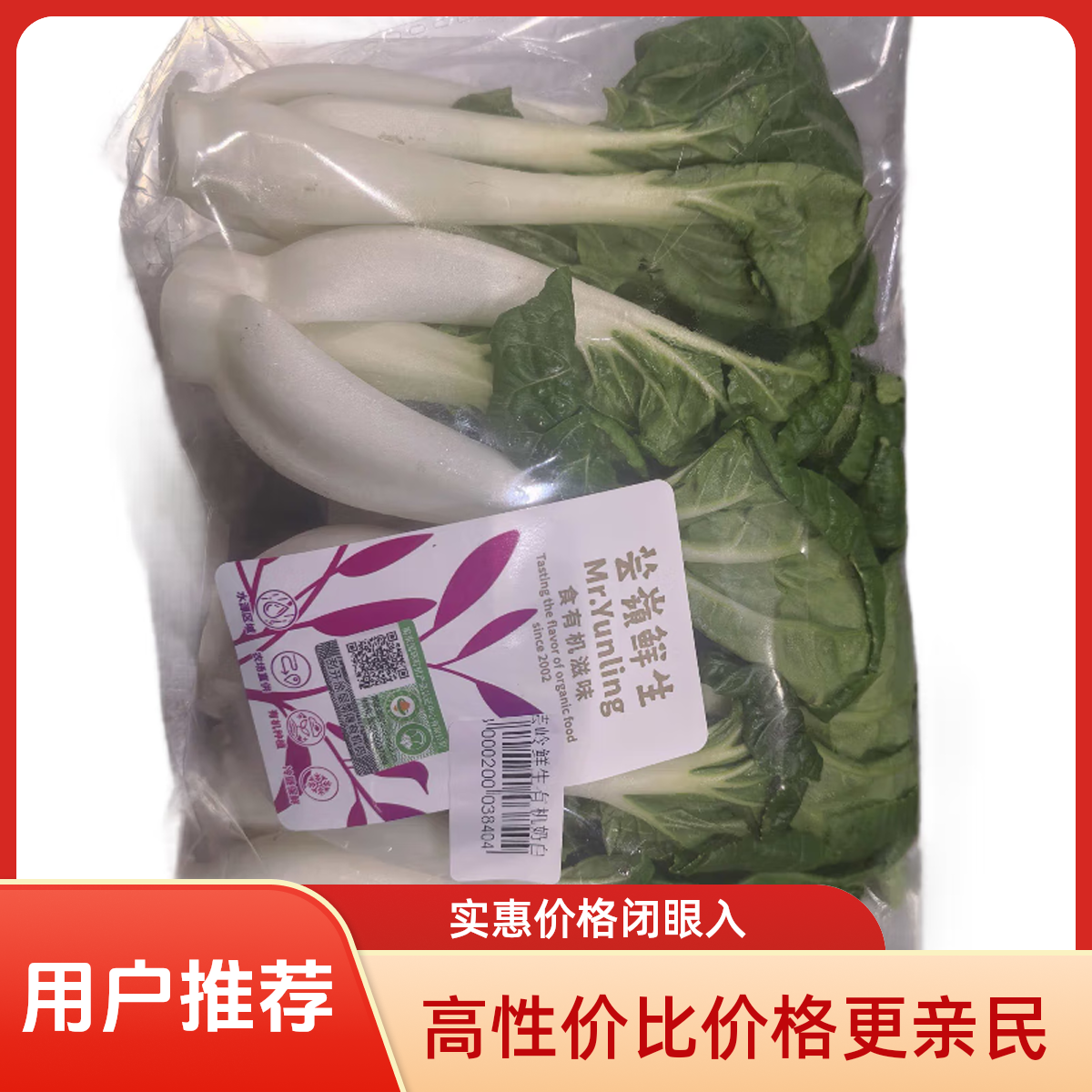 芸岭鲜生有机奶白菜250g±50g奶白菜