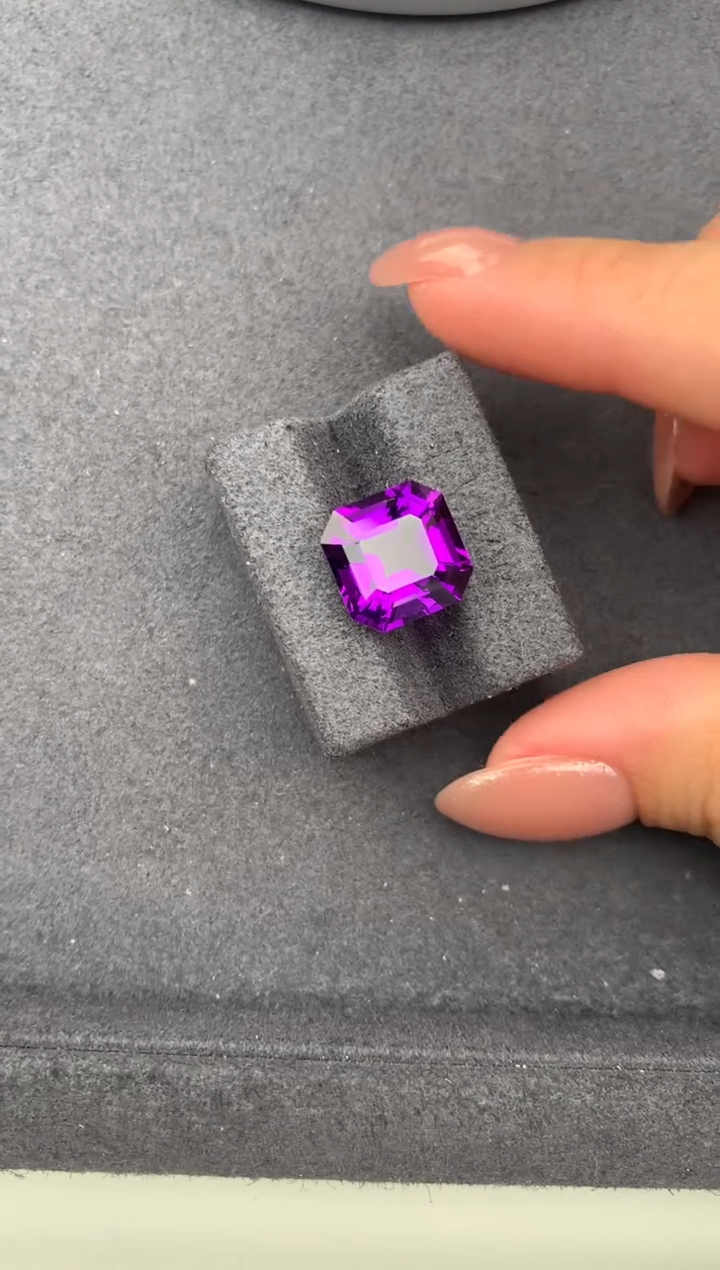 未镶嵌珠宝半成品紫晶6.6ct紫水晶  定制  FH