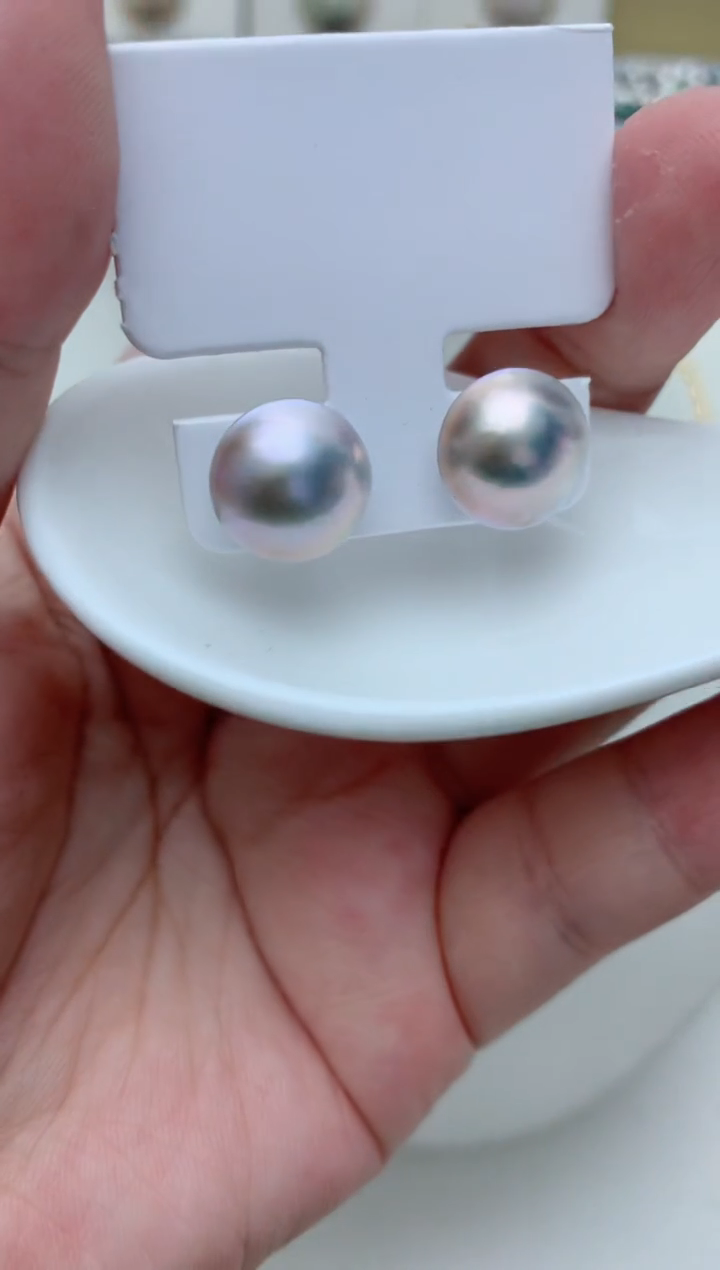 【闪购商品】拼合珍珠（马贝珠）耳饰银S925镶嵌q49 
