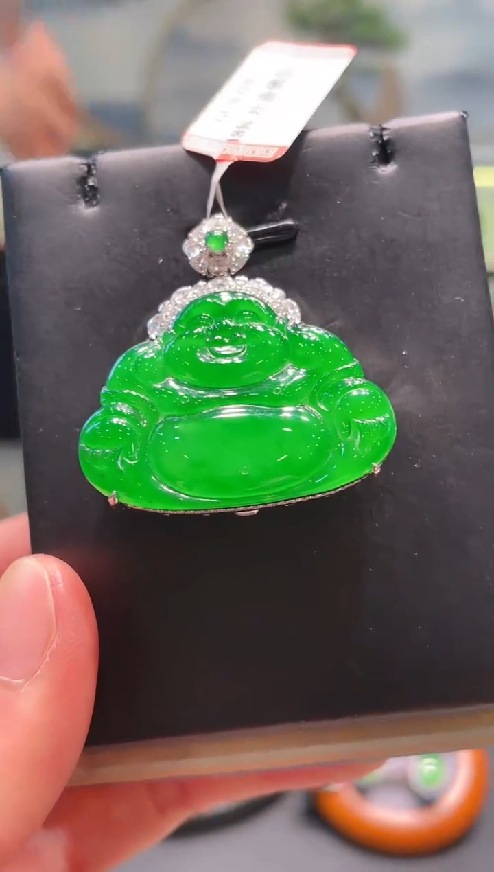 【闪购商品】翡翠颈饰18K金镶嵌A70天然A货翡翠