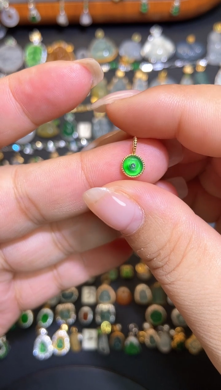 翡翠银S925镶嵌吊坠(不含链)1