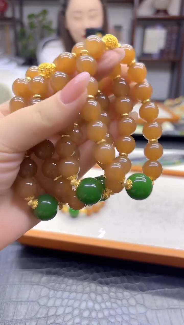 未镶嵌手链和田玉（糖玉）DIY款S857