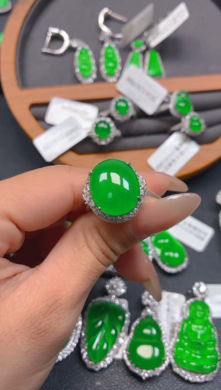 吊坠(不含链)银S925镶嵌翡翠1