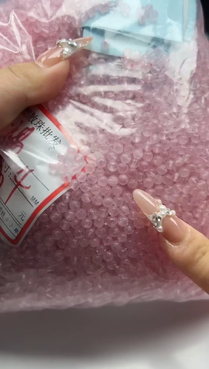 未镶嵌颈饰水晶W593粉水晶4mm*108颗