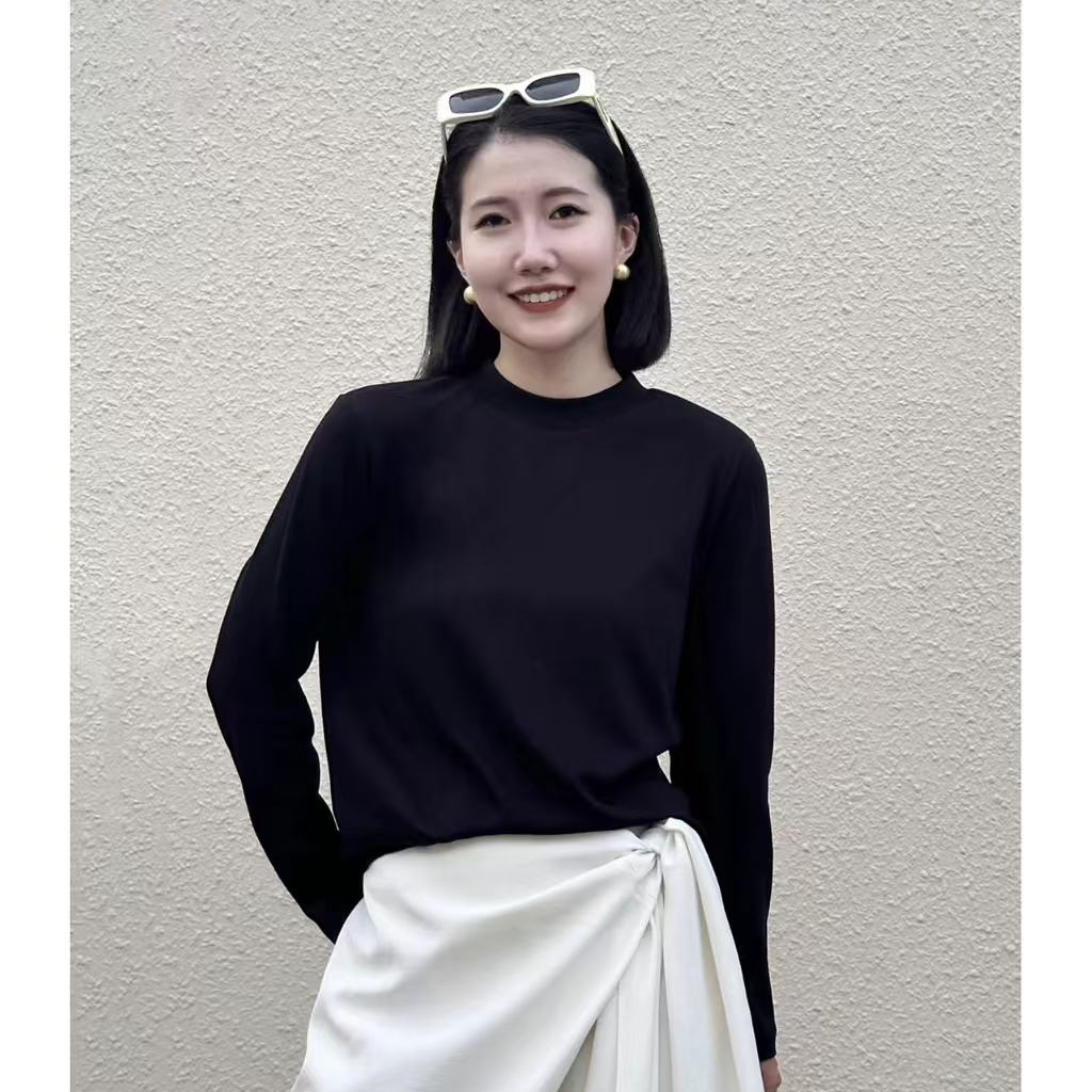 秋冬季纯色经典百搭显瘦长袖打底T恤