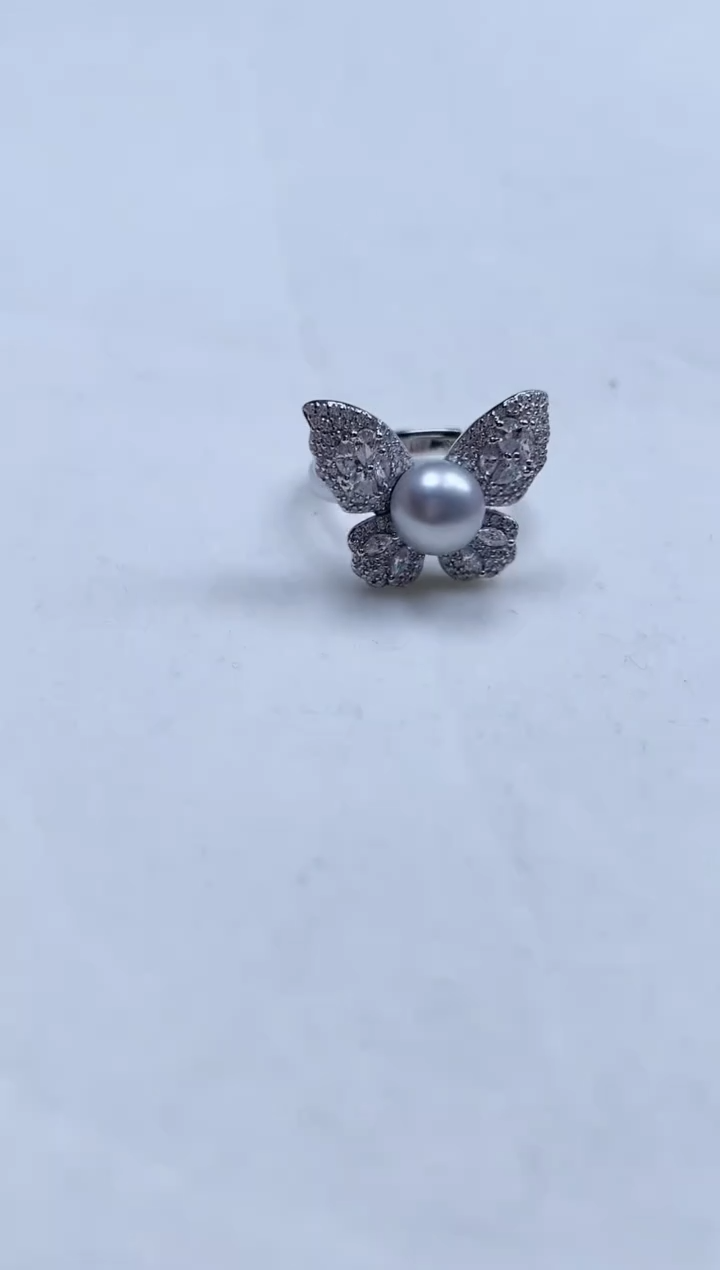 【闪购商品】海水珍珠戒指银S925镶嵌真多麻款珍珠戒指