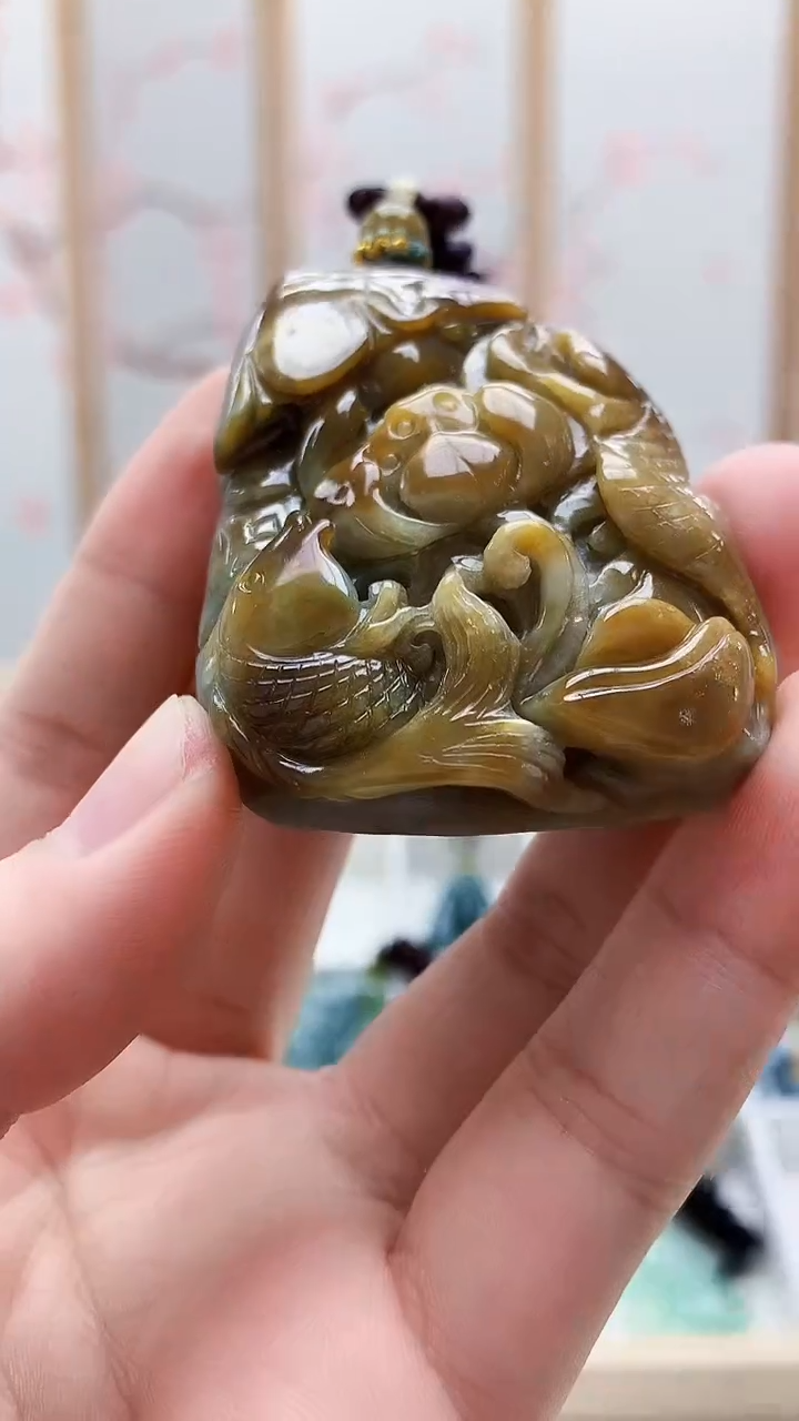 未镶嵌定制翡翠5028bb-毛货挂件55