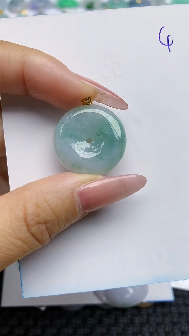 【闪购商品】翡翠颈饰18K金镶嵌天然A货翡翠 4