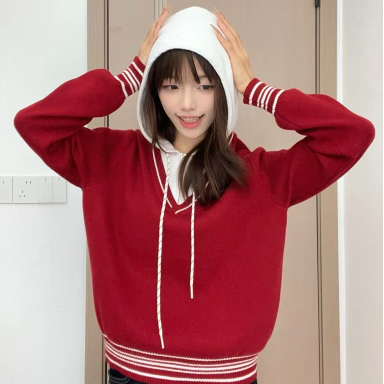 慵懒风女加厚针织毛针织衫百搭节日风羊绒针织衫学生