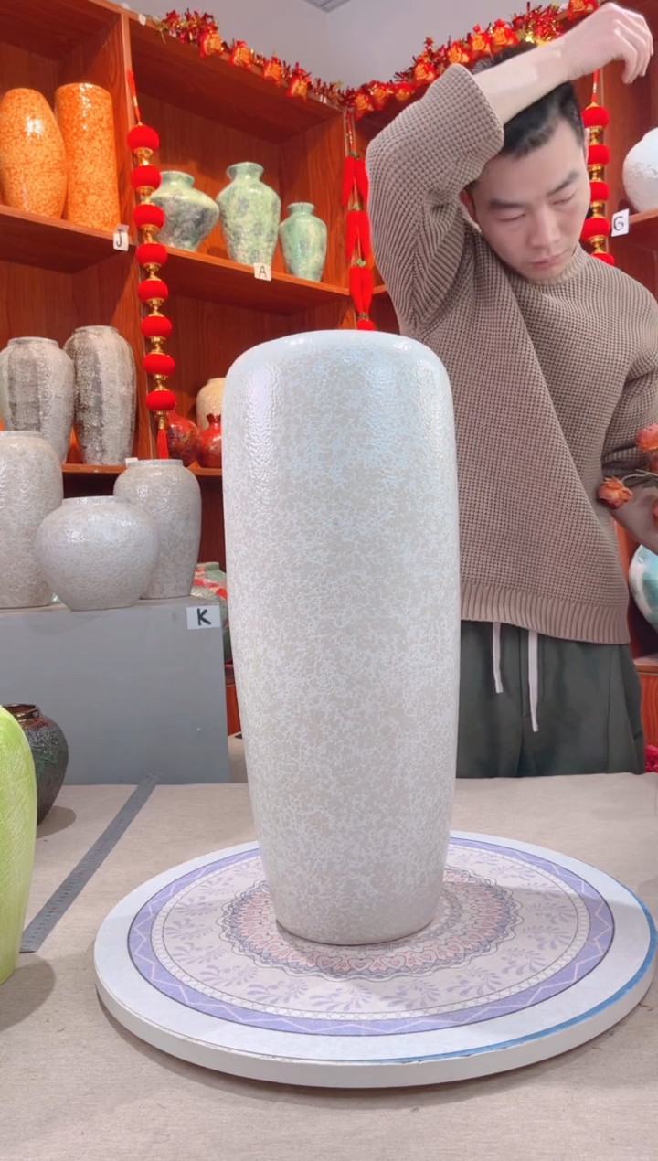 【闪购商品】瓶精品陶瓷花瓶 无花 茶白落地50cm