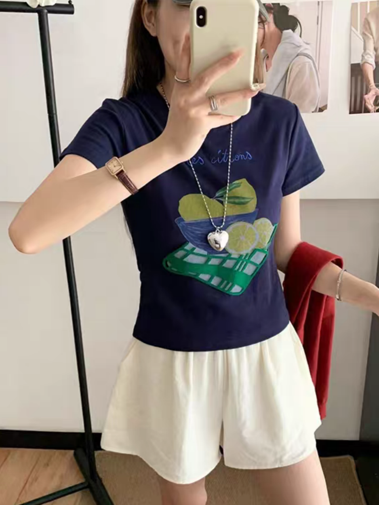 【济州岛】南油DIESEG 柠檬印花短袖