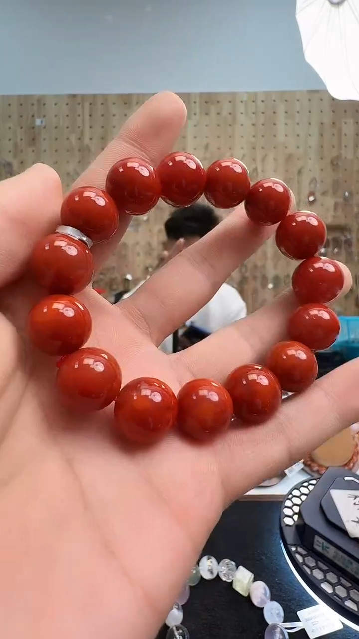 未镶嵌手链南红玛瑙啊**对村1786 约15mm