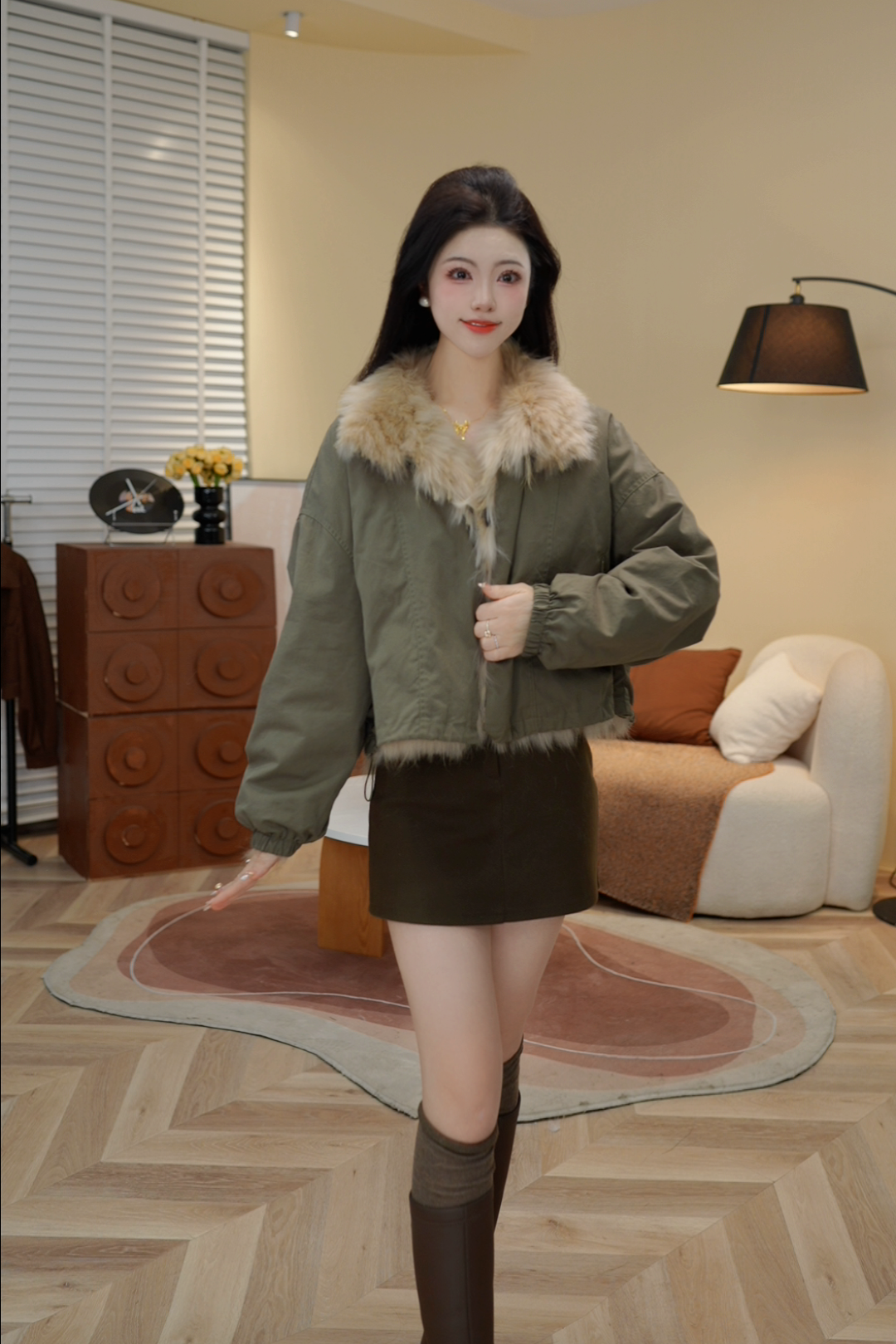 2025外套女秋冬爆款网红毛毛外套洋气122恋恋白毛款